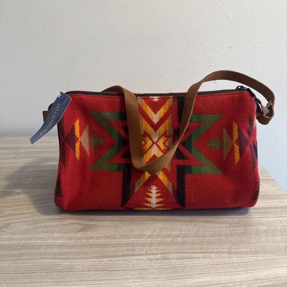 Vintage Pendleton Travel Kit Wool Purse Aztec Crossbody Zipper Shoulder Bag NWT - Picture 6 of 9